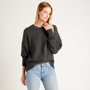 Quince Boyfriend Sweater 100% Organic Cotton Gray XL oversized sweater
